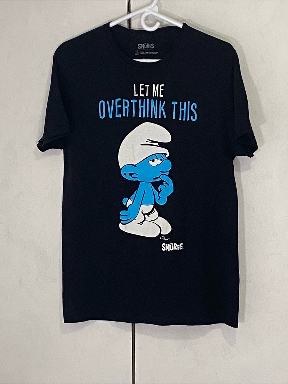 The Smurfs 'Let Me Overthink This' Short Sleeve Tee - Black